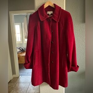 Anne Klein wool red dress coat. XL Valentines Day Christmas Dopamine
